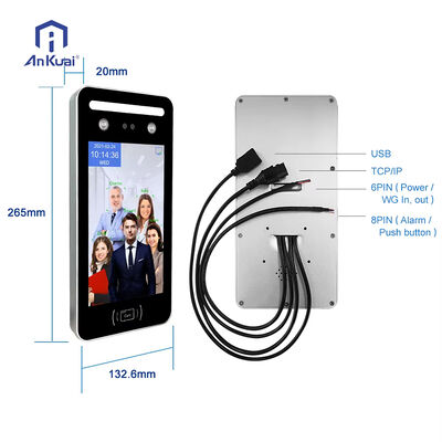 8 Inch IPS Screen Biometric Time Attendance Face Recognition Camera Door Lock Access Control