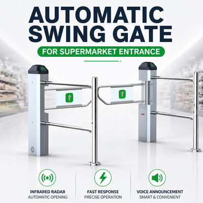 Porte de sécurité automatique de tourniquet d'oscillation de supermarché pour la gestion de flux de client de centre commercial