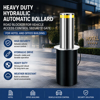 Borne hydraulique automatique robuste pour le contrôle d'accès des véhicules, portail de sécurité dans les hôtels et immeubles de bureaux