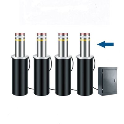 Bollards hydrauliques de levage à brides lourdes, à rétraction rapide, intégrés en profondeur sous terre, conçus pour bloquer l'accès des véhicules de circulation